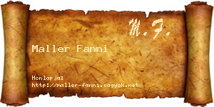 Maller Fanni névjegykártya
